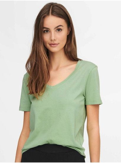 Jacqueline de Yong Světle zelené basic tričko JDY Farock