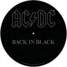 CurePink Podložka na talíř gramofonu AC/DC: Back In Black (průměr 30,5 cm)