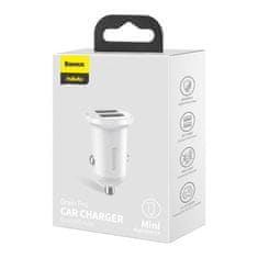 BASEUS Baseus Car Charger Grain Pro Dual USB 4.8A White (CCALLP-02)