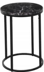 Koopman Kovový konferenční stolek černý mramor 30 x 40,5 cm