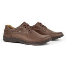 Pánské kožené boty Casual 921K brown velikost 45