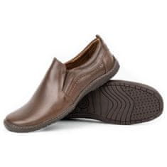 Pánská kožená obuv 727MP hnědá velikost 49