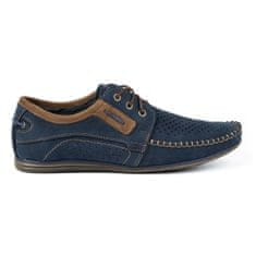 Pánské kožené mokasíny 4228 navy blue velikost 40