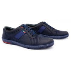 Pánské kožené boty na běžné nošení 238GT navy blue velikost 45