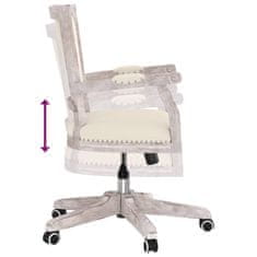 Vidaxl Otočná kancelářská židle béžová textil