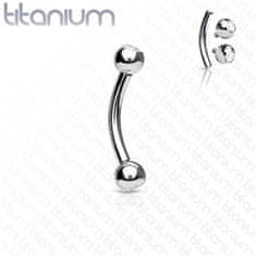 SPERKY4U Piercing banánek vnitřní závit, zirkon - TITAN