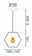 Tutumi Závěsná lampa La Belle XIII černá/zlatá