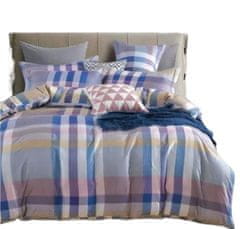 Bavlissimo 2-dílné povlečení kárované modrá šedá 140x200 na jednu postel