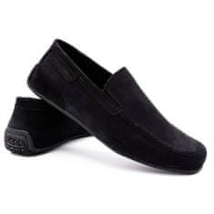 Pánské kožené mokasíny 2105 black nubuck velikost 41