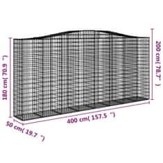 Petromila Klenuté gabionové koše 3 ks 400x50x180/200cm pozinkované železo