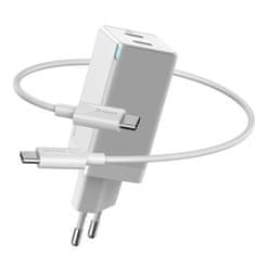 BASEUS Nabíječka do sítě 45 W QC 2x USB typu C + kabel USB typu C na typ C 60 W 20 V / 3 A 1 m rychlá nabíječka Baseus GaN2 EU (CCGAN-M02) bílá