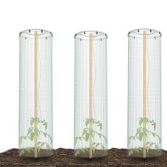 botle 3 x Víko s fólií pro výsadbu rajčat 158 cm Plastová a Průhledná