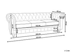 Beliani Trojmístná čalouněná pohovka v béžové barvě CHESTERFIELD velká