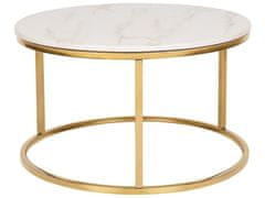 Beliani Konferenční stolek s mramorovým efektem béžový/zlatý CORAL