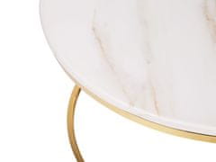 Beliani Konferenční stolek s mramorovým efektem béžový/zlatý CORAL