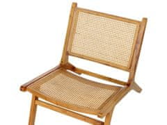 Beliani Dřevěná židle s ratanovým výpletem světlé dřevo MIDDLETOWN