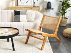 Beliani Dřevěná židle s ratanovým výpletem světlé dřevo MIDDLETOWN