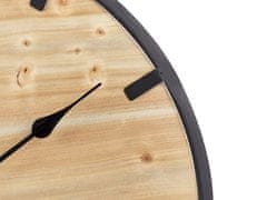 Beliani Nástěnné hodiny ø 60 cm světlé dřevo CABORCA