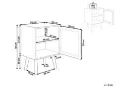 Beliani Noční stolek s ratanovými dvířky světlé dřevo ALMO