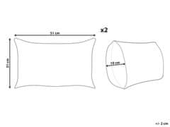 Beliani Sada 2 jutových polštářů s geometrickým vzorem 30 x 50 cm vícebarevné URPAD