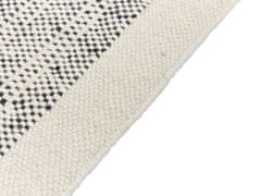 Beliani Vlněný koberec 80 x 150 cm bílý/černý KETENLI