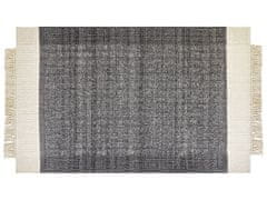 Beliani Vlněný koberec 140 x 200 cm černý/krémově bílý ATLANTI