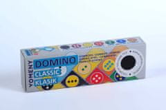 YOMENY Domino klasik - černý kámen, černý puntík - bílý podklad, 28 hracích kostek
