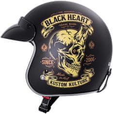 W-TEC Moto přilba Black Heart Kustom (Velikost: XXL (63-64), Barva: Skull Horn, matně černá)