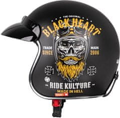 W-TEC Moto přilba Black Heart Kustom (Velikost: XXL (63-64), Barva: Skull Horn, matně černá)