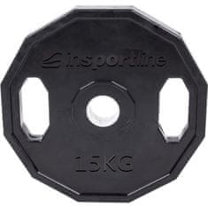 inSPORTline Pogumovaný olympijský kotouč Ruberton 15 kg 50 mm