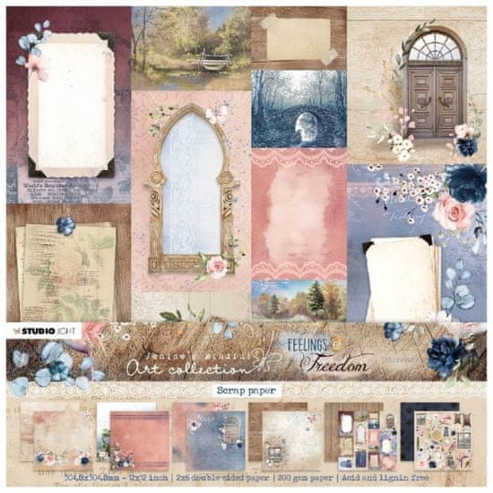 Aladine Sada scrapbookových papírů Studio Light, 30,5 x 30,5 cm – Feelings of Freedom