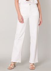 YEST bílé kalhoty s vysokým pasem a širokými nohavicemi Velikost: 40