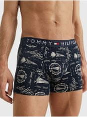 Tommy Hilfiger Tmavě modré pánské vzorované boxerky Tommy Hilfiger S