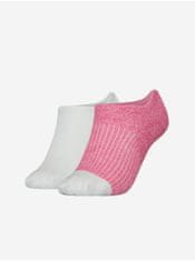 Tommy Hilfiger Sada dvou párů dámských ponožek v bílé a růžové barvě Tommy Hilfiger Underwear 39-42