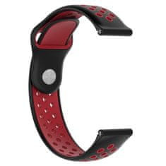 BStrap Silicone Sport řemínek na Huawei Watch GT3 42mm, black/red