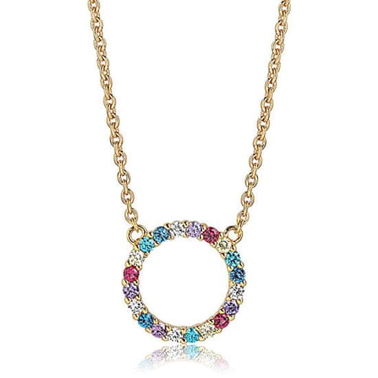 SIF JACOBS Okouzlující pozlacený náhrdelník s kubickými zirkony Biella SJ-C338(1)-XCZ(YG)