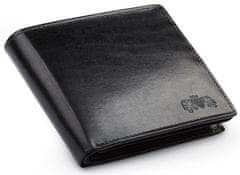 ZAGATTO Pánská kožená peněženka Černá, horizontální, ochrana RFID, elegantní a prostorná, peněženka na bankovky, karty, doklady, kapsa na západka, 11x8,5x2,8 cm, ZG-109-BAR-2