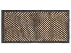 Beliani Kožený koberec 80 x 150 cm černý s béžovou GERCE