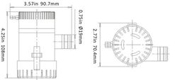 HADEX Ponorné čerpadlo do lodi JK1-G750-01 - 12V, 750GPH, bilge pump