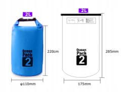 Korbi Vodotěsný vak, vak na kajak, modrý, 2L