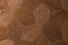 Horavia Dekorativní saunový obklad HEXAGON, jasan thermowood yakisugi kartáčované 432x373mm