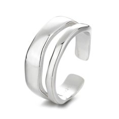 NUBIS Dvojitý stříbrný prsten - velikost universální