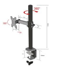 TB Monitor mount single arm TB-MO1 10-27", 10 kg VESA 100x100