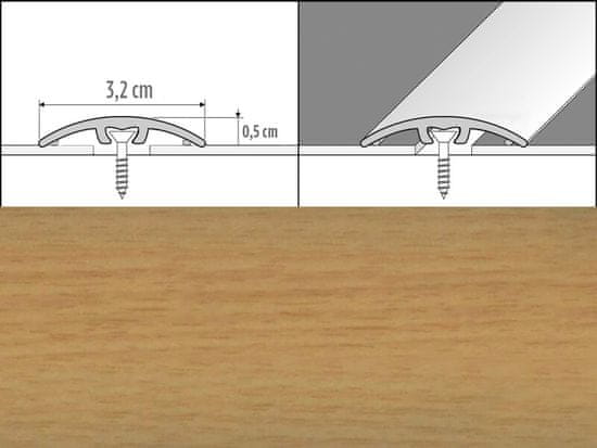 Effector Přechodové lišty A66 - NARÁŽECÍ šířka 3,2 x výška 0,54 x délka 93 cm - buk jasný