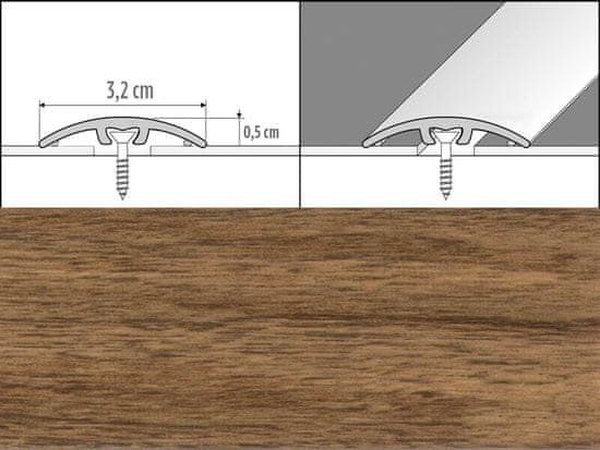 Effector Přechodové lišty A66 - NARÁŽECÍ šířka 3,2 x výška 0,54 x délka 93 cm - merbau