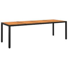 Vidaxl Zahradní stůl 250x100x75 cm akáciové dřevo a polyratan černý