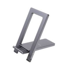 FIXED Hliníkový stojánek Frame Pocket na stůl pro mobilní telefony, space gray