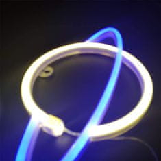 ACA Lightning  Neonová lampička - Saturn, 3x AA baterie/USB kabel, IP20, modrá + žlutá barva