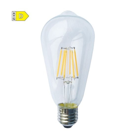 Diolamp  LED Filament žárovka čirá ST64 6W/230V/E27/4000K/830Lm/360°
