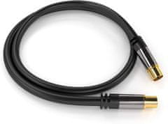 PremiumCord TV antenní HQ propojovací kabel M/F 75Ohm (135dB) 4x stínený 1,5m